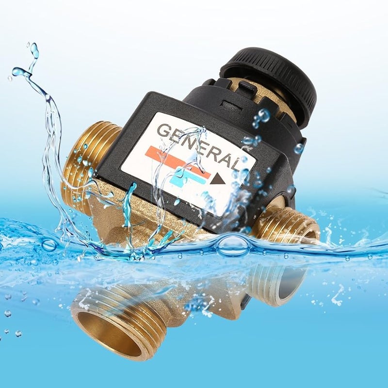 Brass Thermostatic Mixing Valve DN20 3 Way Male Thread for Solar Water Heater - Image 4