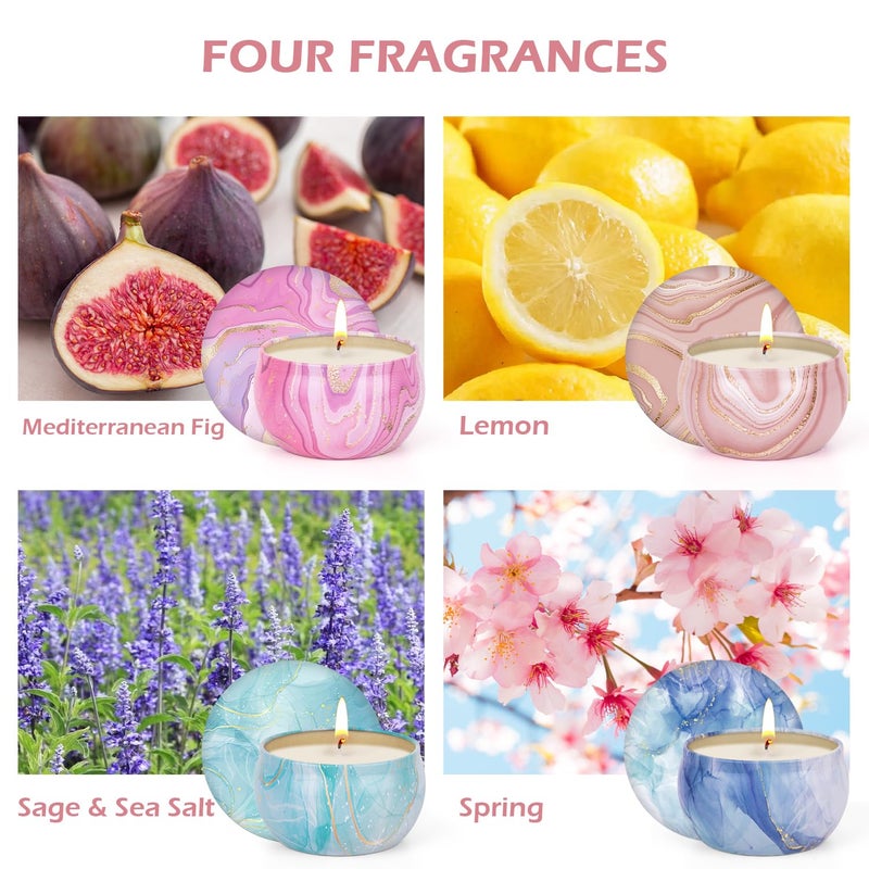 SUPERSUN Candles Gift Set for Women, Aromatherapy Candles for Home Scented 4 Pack, 80 Hours Long Lasting, Womens Gifts for Christmas, Birthday, Valentines Day - Image 2
