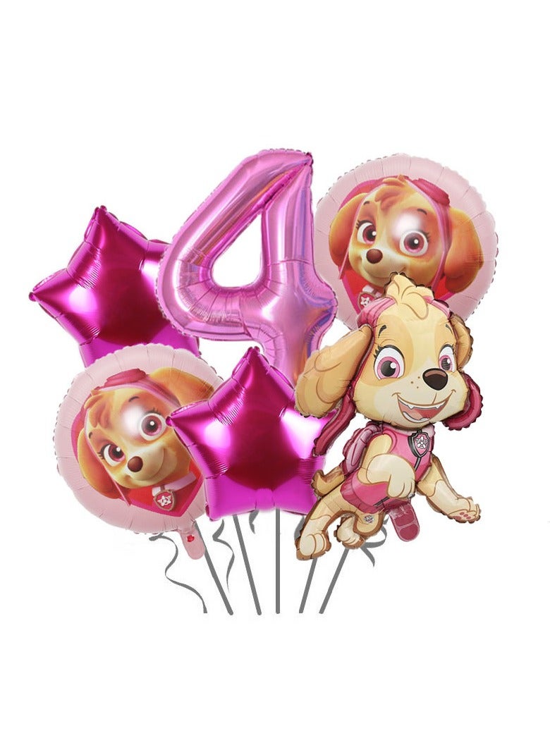 أطفال الكرتون PAW PATROL حزمة رقمية حفلة عيد ميلاد الخلفية الديكور الألومنيوم فيلم بالون مأدبة الديكور لوازم بالون عيد ميلاد