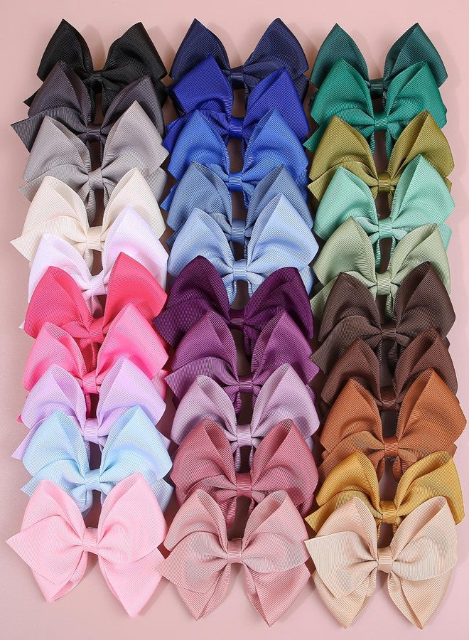 XIMA 30Pcs 4.5" Hair Bows Alligator Clips, Grosgrain Ribbon Bows for Girls, Toddlers, Kids, Women,Hair Accessories - Image 2