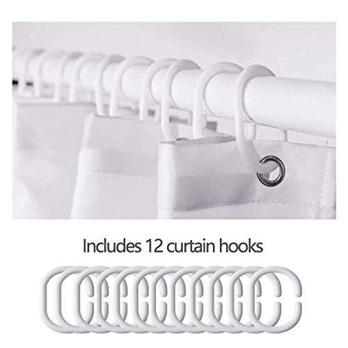 Feelyou Outer Space Shower Curtain Kids Cartoon Astronaut Rocket Bathroom Shower Curtain Set for Boys Girls Space Rocket Bath Curtain Moon Stars Universe Planets Waterproof Curtains Room Decor 72x78 Inch - Image 5