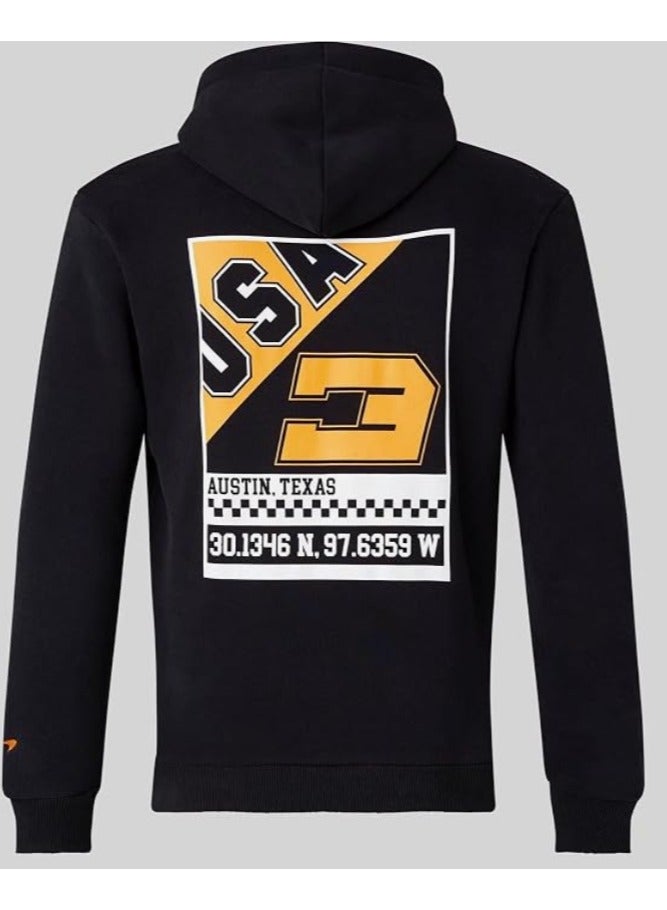مكلارين McLaren F1 Men's Daniel Ricciardo USA Austin GP Graphic Hoodie - Image 5