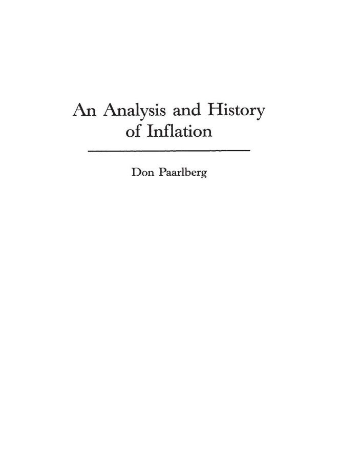 Bloomsbury An Analysis and History of Inflation