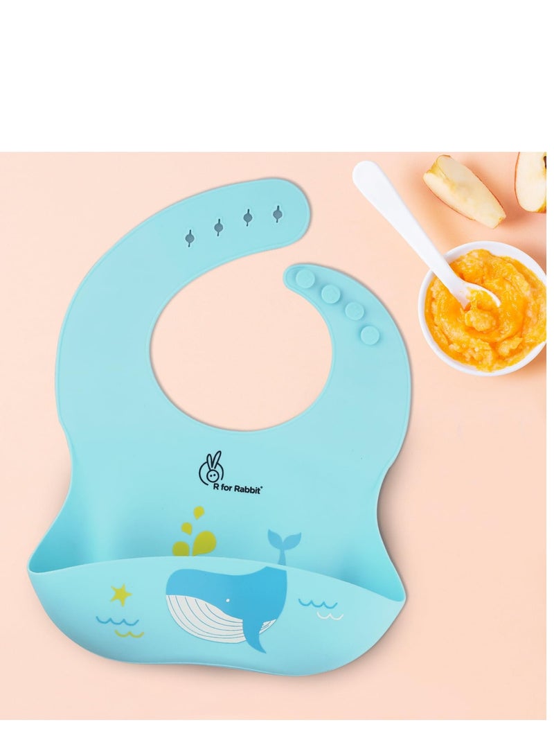 R for Rabbit Safari Silicone Bib for Baby Food Feeding - Image 1
