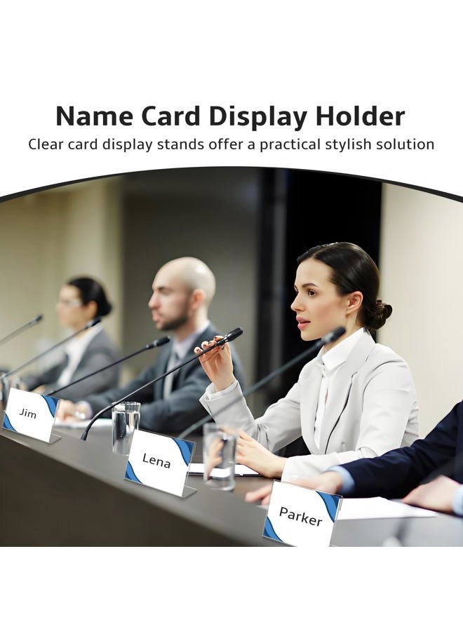 Daletu 20 PCS 3.5 x 2.5 inch Small Acrylic Sign Holder, Mini Acrylic Food Signs Labels for Party Buffet, Retail Price Display Holder, Clear Plastic Counter Top Stand for Place Cards, Name Card, Wedding Signs - Image 4