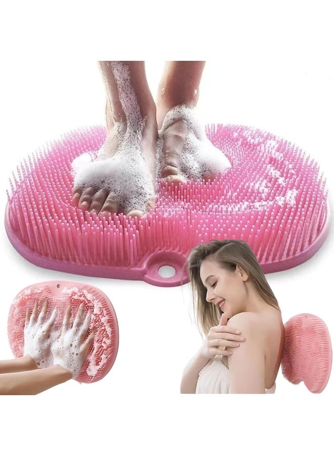 CARTYRA Shower Foot & Back Massage Mat - Silicone Body Scrubber, Wall Mounted, Hands-free, Targeted Massage, Pain & Stress Relief - Image 1