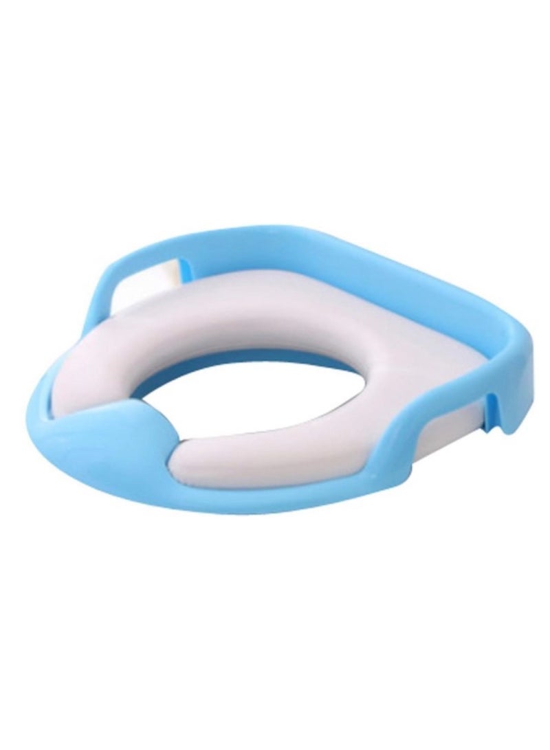 HEXAR مقعد تواليت للأطفال آمن وناعم مع مقبضين لتدريب الحمام (أزرق) - Image 1