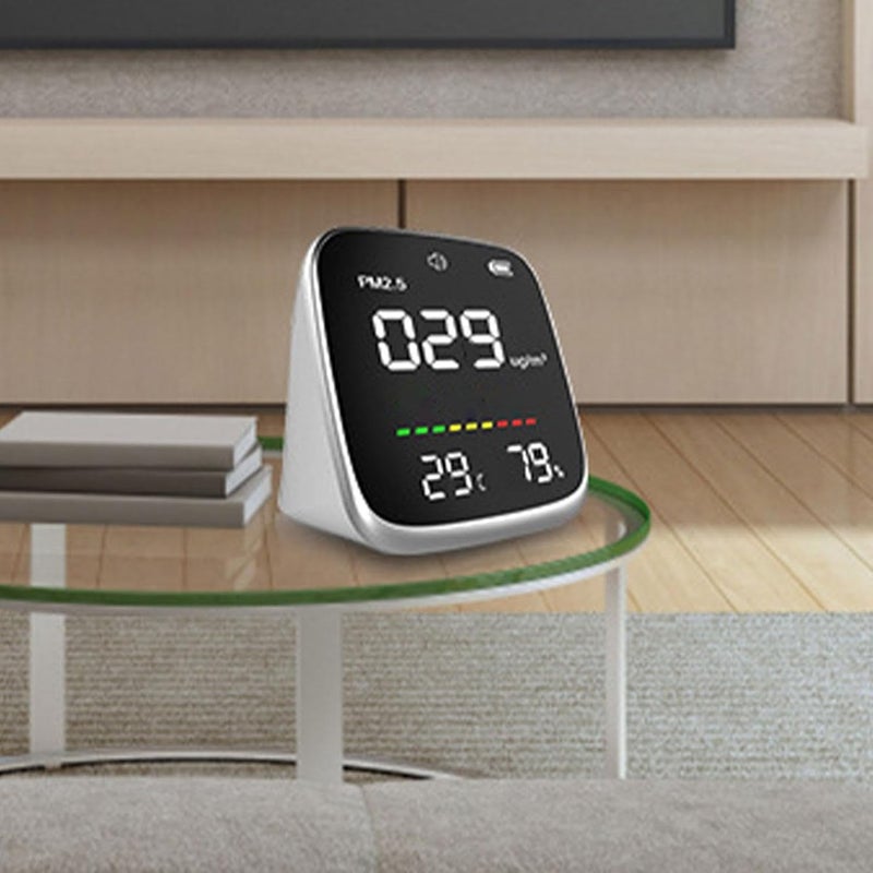 Air Monitor Indoor - Air Quality Monitor, USB Charging Air Detector with Warning Function | PM2.5, Temperature, and Humidity Measurement Tool with LED Digital Display for Home School - Image 3