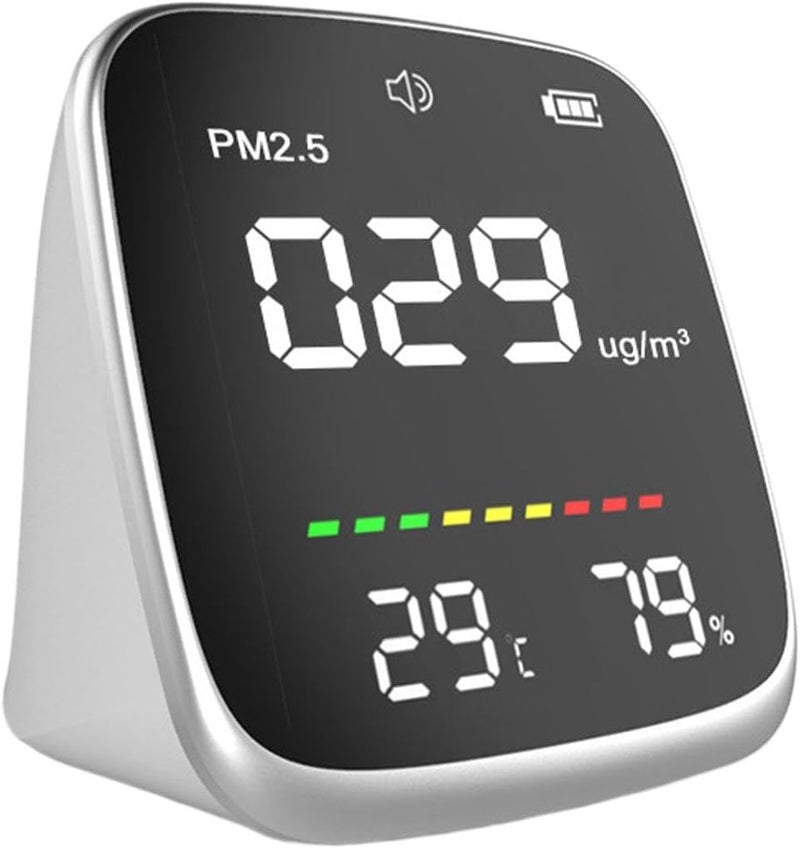 Air Monitor Indoor - Air Quality Monitor, USB Charging Air Detector with Warning Function | PM2.5, Temperature, and Humidity Measurement Tool with LED Digital Display for Home School - Image 1