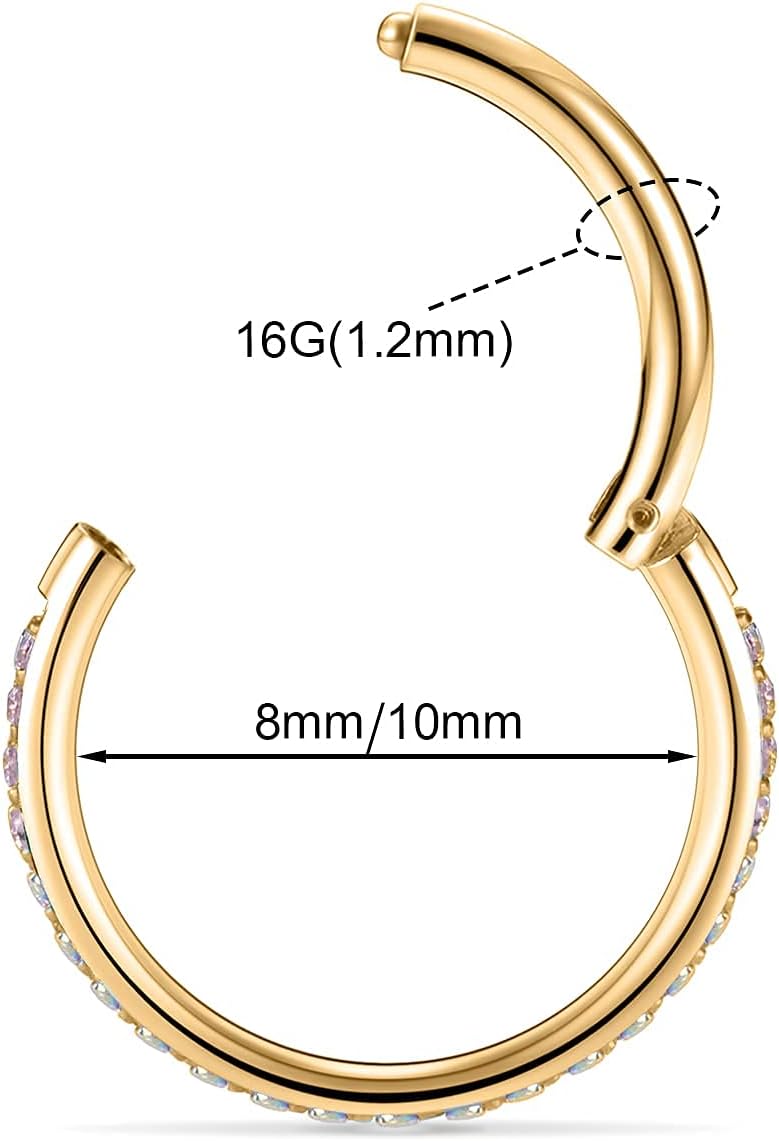 FUNLMO Store 20G 18G 16G 12G Nose Ring Hoop Conch Rook Daith Helix Tragus Piercing Jewelry 316L Surgical Steel Cartilage Earring Conch Hoop Earring Septum Jewelry Belly Lip Ring 5mm to 14mm - Image 2