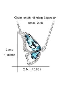 erorex Butterfly Jewelry Set Butterfly Stylish Chain Pendant Necklace Silver Butterfly Pendant Necklace Earrings Bracelet Set Butterfly Necklace Birthstone Jewelry For Women Girls  - Image 5