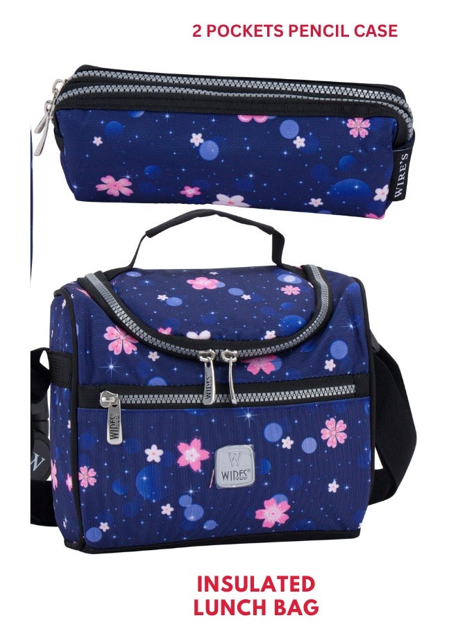 Wires 3 Piece Kids School Trolley Bag laptop compartment 8 Wheels With Lunch bag & Pencil Case  - Image 5