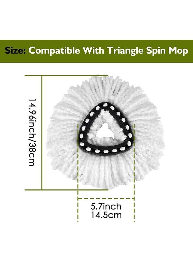 فيليدا رأس ممسحة دوارة سهلة الارتداء من فيليدا، رأس بديل للممسحة متوافق مع فيليدا، عبوات إعادة تعبئة ممسحة دوارة من الألياف الدقيقة، رأس دوار سهل التنظيف لتنظيف الأرضيات (أبيض، 2) - Image 2