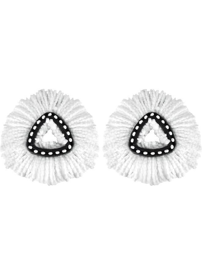 فيليدا رأس ممسحة دوارة سهلة الارتداء من فيليدا، رأس بديل للممسحة متوافق مع فيليدا، عبوات إعادة تعبئة ممسحة دوارة من الألياف الدقيقة، رأس دوار سهل التنظيف لتنظيف الأرضيات (أبيض، 2) - Image 1