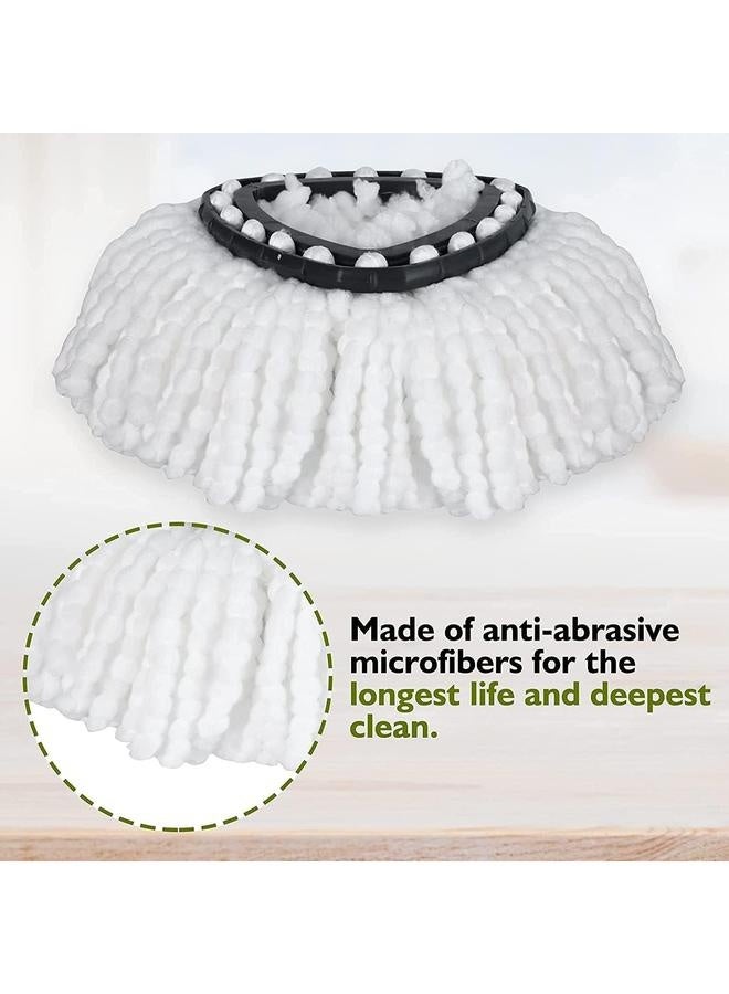 فيليدا رأس ممسحة دوارة سهلة الارتداء من فيليدا، رأس بديل للممسحة متوافق مع فيليدا، عبوات إعادة تعبئة ممسحة دوارة من الألياف الدقيقة، رأس دوار سهل التنظيف لتنظيف الأرضيات (أبيض، 2) - Image 4