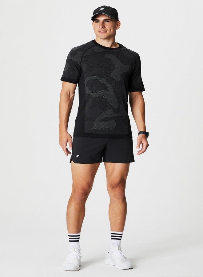 Fabletics Men's The One Short (Unlined), Training, Swimming, Lightweight, Quick-Dry, Zip Pocket, Stretch Woven, 5" Inseam, L, Black - Image 5