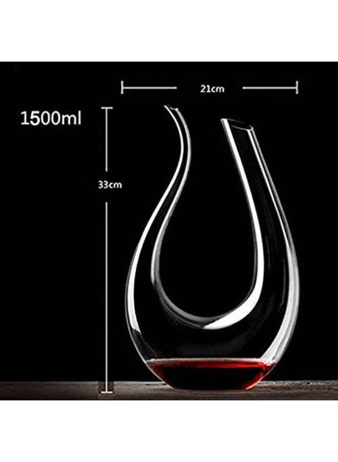 jaexest 1500ML Hand Blown Crystal Glass Decanter, Lead-Free Beverage Carafe with Aerating Pourer, Luxury Gift Boxed Serving Pitcher for Juice Water or Beverages – Home Bar Accessory - Image 2