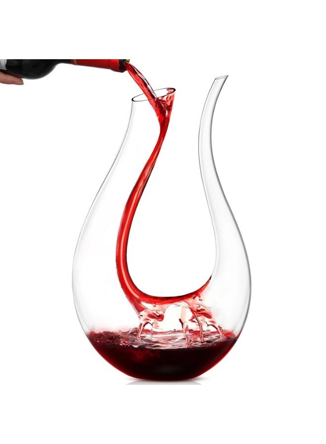 jaexest 1500ML Hand Blown Crystal Glass Decanter, Lead-Free Beverage Carafe with Aerating Pourer, Luxury Gift Boxed Serving Pitcher for Juice Water or Beverages – Home Bar Accessory - Image 1
