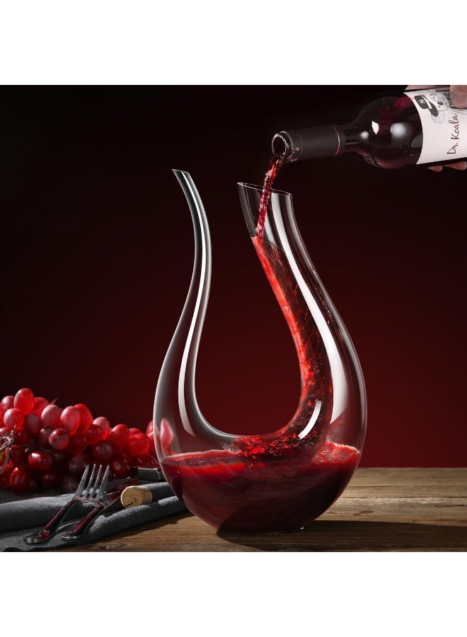jaexest 1500ML Hand Blown Crystal Glass Decanter, Lead-Free Beverage Carafe with Aerating Pourer, Luxury Gift Boxed Serving Pitcher for Juice Water or Beverages – Home Bar Accessory - Image 3