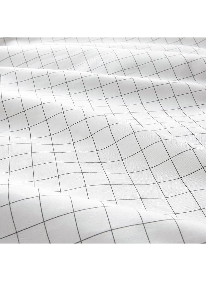 erorex Duvet cover and pillowcase, check pattern white/yellow, 150x200/50x80 cm - Image 4