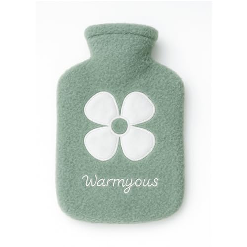 SVULINT Super Soft Plush Covered Hot and Cold Water Bag Bottle, Hot Water bag for Period Cramps Relief Bag, Heating Bottle for Body Pain Relief Therapy (Green, 1000 ML) - Image 1