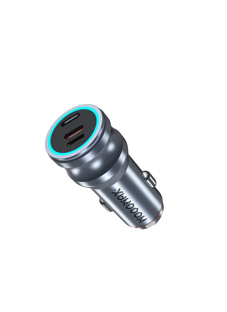 MOOGMAX MX010 3 In 1 65W Car Charger Adapter, Silver  - Image 1
