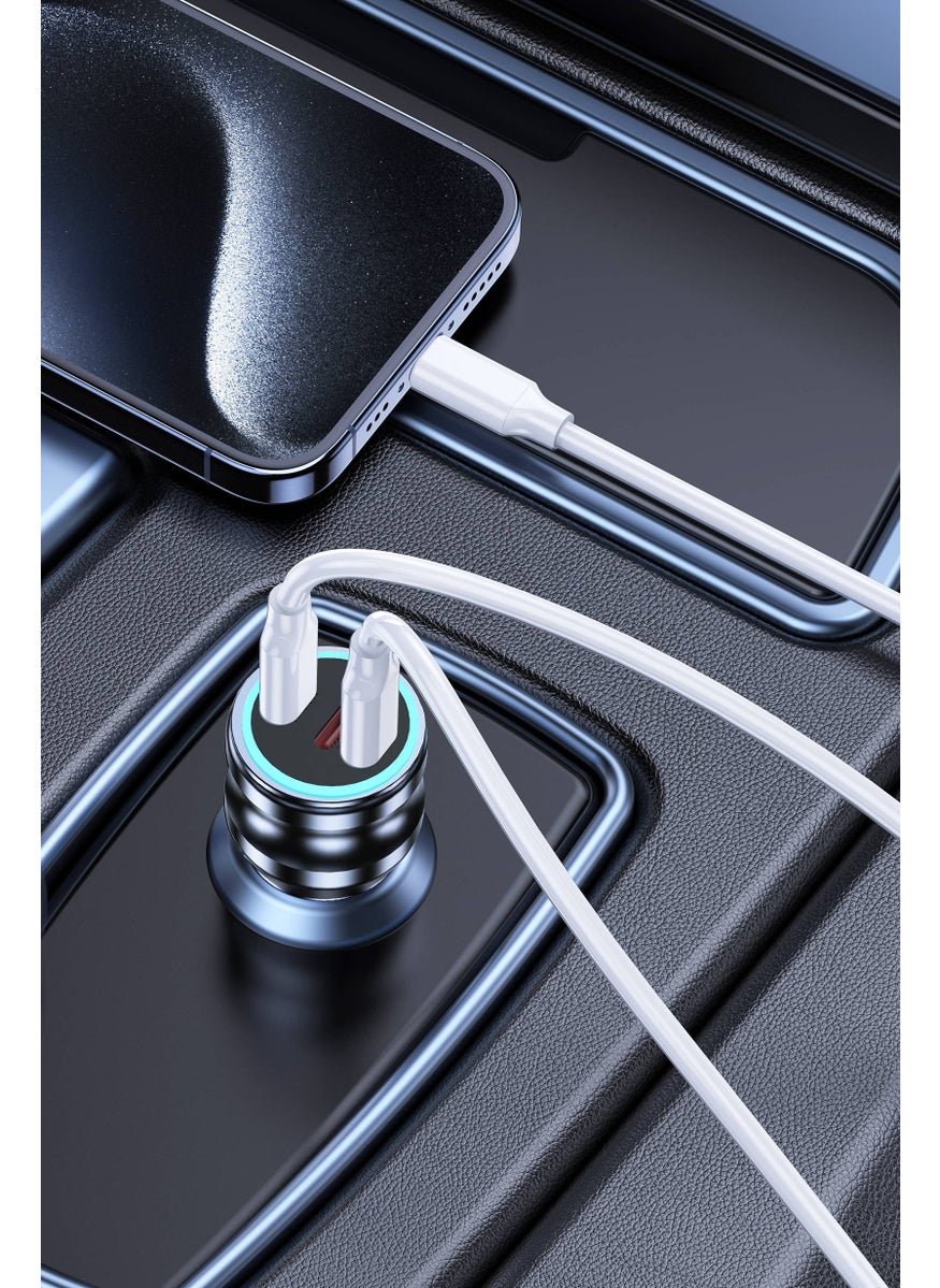 MOOGMAX MX010 3 In 1 65W Car Charger Adapter, Silver  - Image 3
