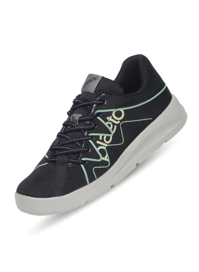 PLAETO Mens Black Casual Sneakers
