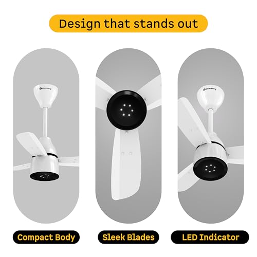 atomberg Renesa Enzel 600mm Newly Launched BLDC Ceiling Fan with Remote | BEE 5 star | High Air Delivery | LED Speed Indicator | Low Noise | Sleek Design | Power Saving | 3 Year Warranty | Gloss White - Image 2