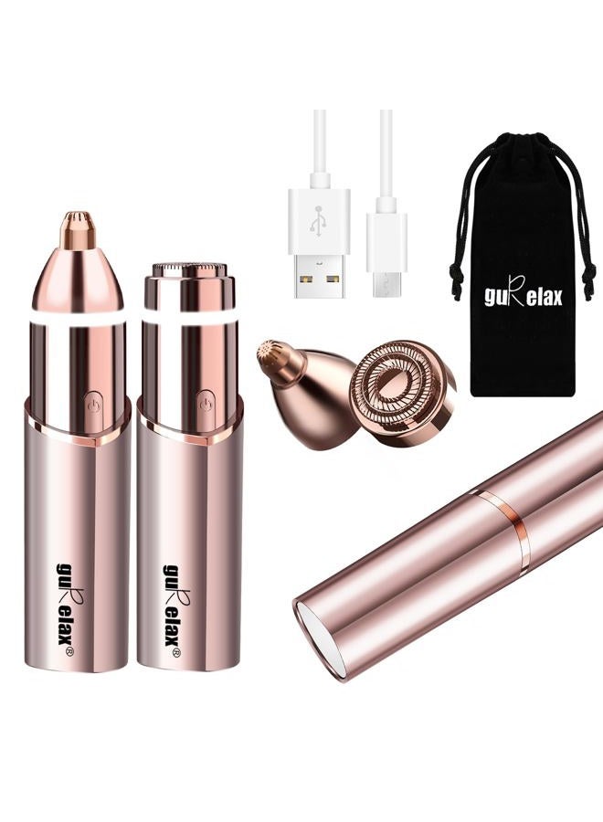 Gurelax Facial Hair Remover, Personal Groomer for Women(2025 Luxury 2 in1), Gentle and Quick, Electric Eyebrow Facial Trimmer for Chin, Lip, Face, Nose - Image 1