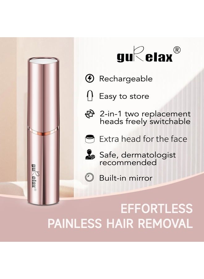 Gurelax Facial Hair Remover, Personal Groomer for Women(2025 Luxury 2 in1), Gentle and Quick, Electric Eyebrow Facial Trimmer for Chin, Lip, Face, Nose - Image 2