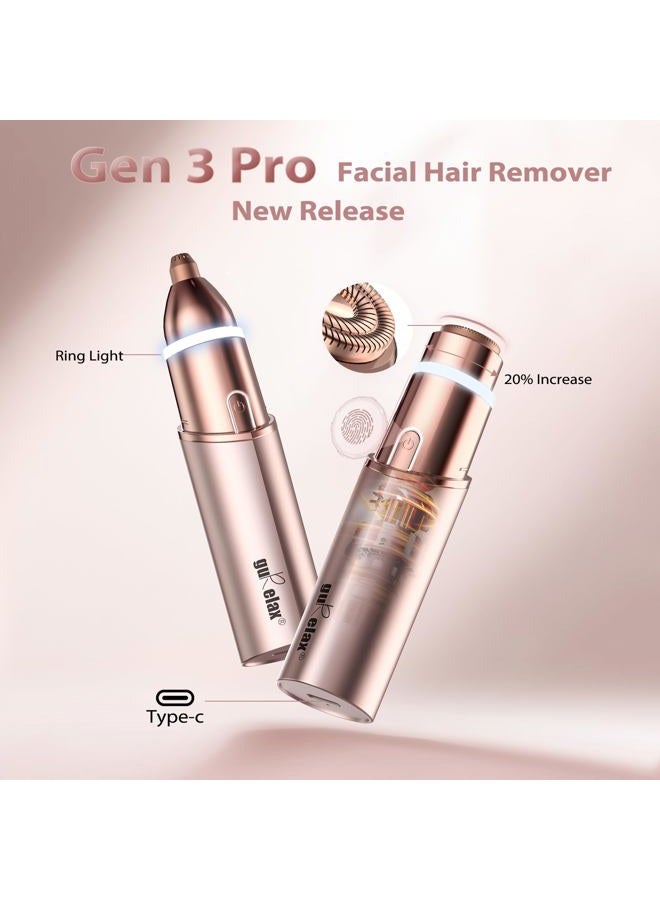 Gurelax Facial Hair Remover, Personal Groomer for Women(2025 Luxury 2 in1), Gentle and Quick, Electric Eyebrow Facial Trimmer for Chin, Lip, Face, Nose - Image 5