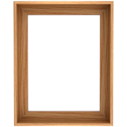 Prixas Print Floater Frame for Canvas Paintings - 1.25" Deep Gallery Floating Picture Frame with Premium PS Frame (Not Solid Wood), Made in USA Wall Art Decor (Light Brown, 11x14) - Image 1