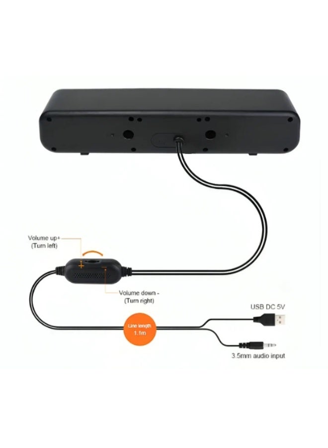 Kisonli I-520 USB Speaker – Clear Sound, Compact Design – Ideal for PC & Gaming – Black - Image 3