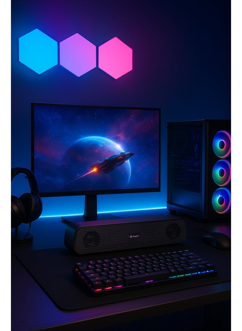 Kisonli I-520 USB Speaker – Clear Sound, Compact Design – Ideal for PC & Gaming – Black - Image 4