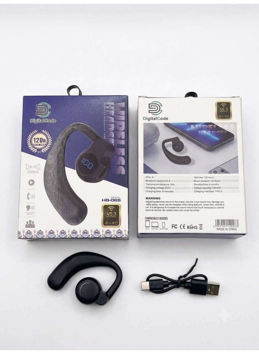 Digital Digital hb-06s Wireless Bluetooth 5 3 Earhook Headset Z1B9A421F7F4467439546Z