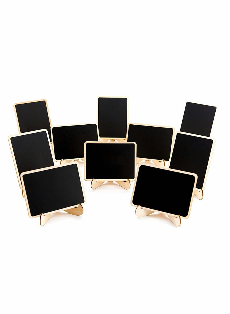 Excefore 10 Pack Mini Chalkboards Signs with Easel Stand Small Rectangle Chalkboards Blackboard Wood Place Cards for Weddings Birthday Parties Message Board Signs and Event Decoration - Image 1