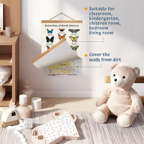 ZTGDA Vintage Butterfly Poster, North American Butterfly Wall Decor,Educational Linen Wall Art with Wood Frame, Nature Learning Hanging Banner for Homeschool, Classroom, Nursery, or Playroom Decor,12x16inch - Image 3