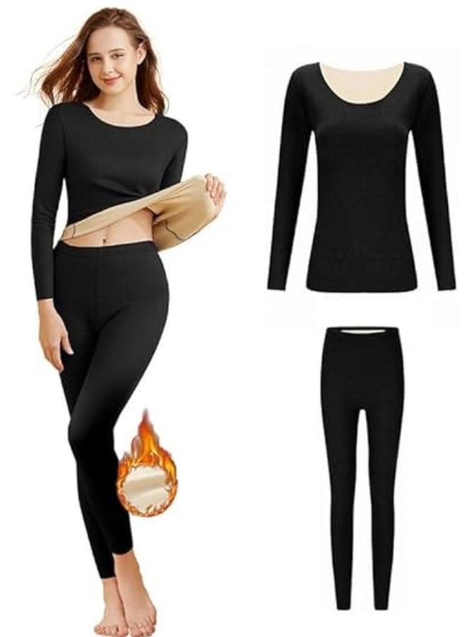 RATSAW Women's Thermal Underwear Set Thermal Underwear Women's Soft Long Johns Set with Fleece Lined Long Sleeve Base Layer Set Top and Bottom Cold Weather Winter Set - Image 1
