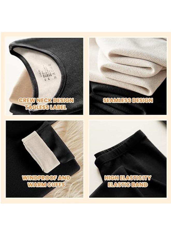 RATSAW Women's Thermal Underwear Set Thermal Underwear Women's Soft Long Johns Set with Fleece Lined Long Sleeve Base Layer Set Top and Bottom Cold Weather Winter Set - Image 5