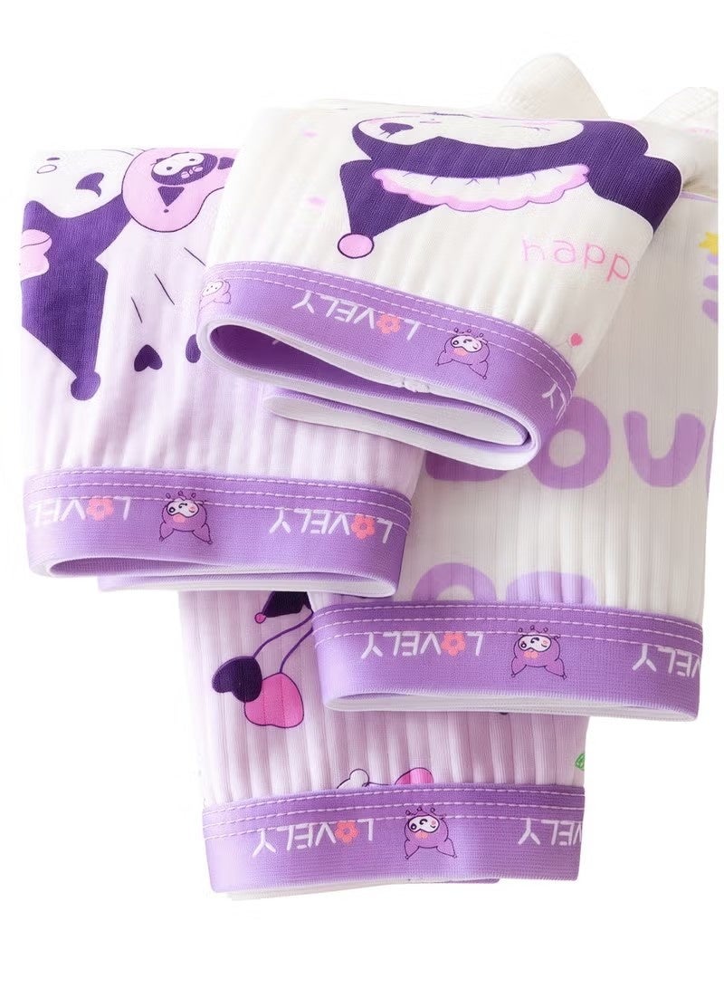 أخبار 4 قطع ملابس داخلية قصيرة للأطفال برسومات كرتونية مع حزام خصر ناعم مريح للبنات، ملابس داخلية ناعمة وجيدة التهوية مع حزام خصر مرن عالي، سراويل ناعمة للفتيات الصغيرات [140 -（25-30 كجم）] - Image 4