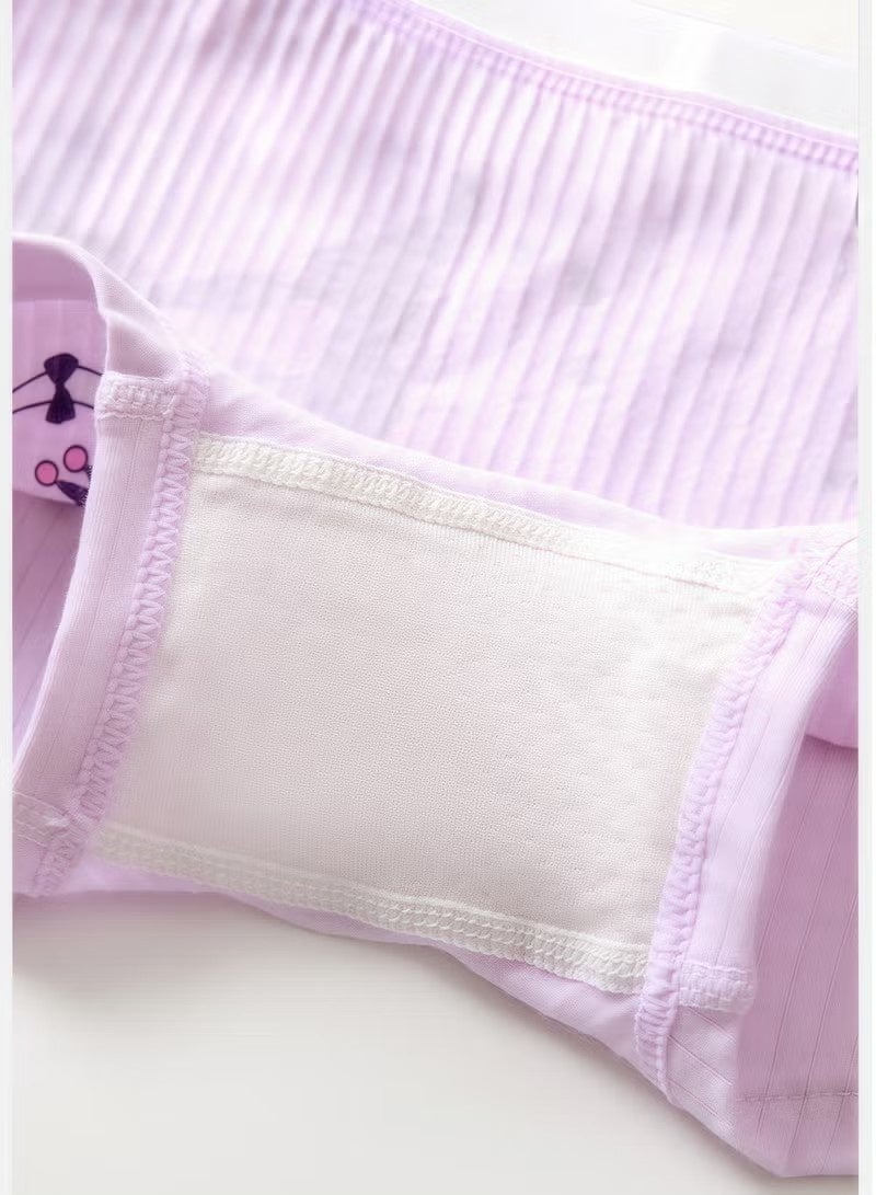 أخبار 4 قطع ملابس داخلية قصيرة للأطفال برسومات كرتونية مع حزام خصر ناعم مريح للبنات، ملابس داخلية ناعمة وجيدة التهوية مع حزام خصر مرن عالي، سراويل ناعمة للفتيات الصغيرات [140 -（25-30 كجم）] - Image 2