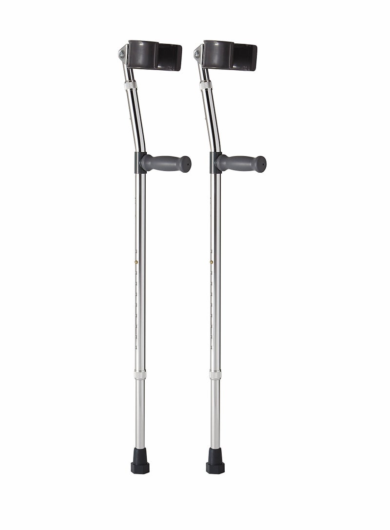 Medline Aluminum Forearm Crutches Adult Cuff Size 4 Pack of 2