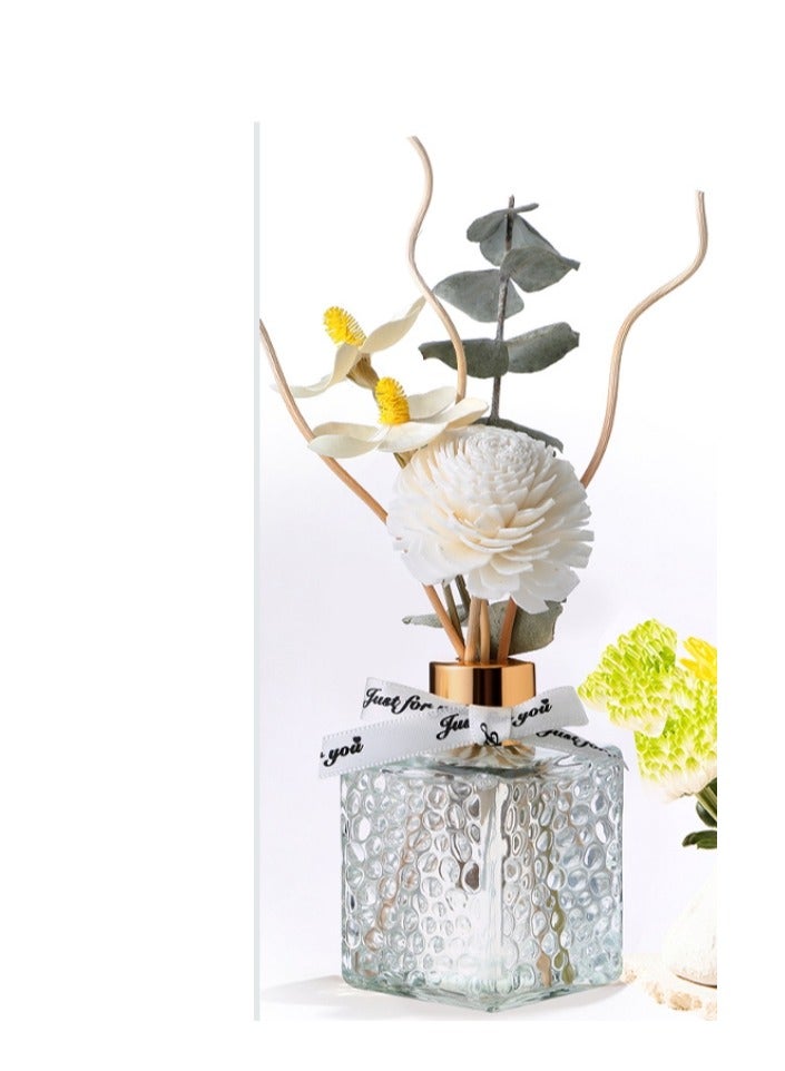 Gardenia Fraganced  80ml Flower Reed Diffuser Set Scent Diffuser With Sticks Home Fragrance Flower Diffuser For Home Office Bathroom Shelf 