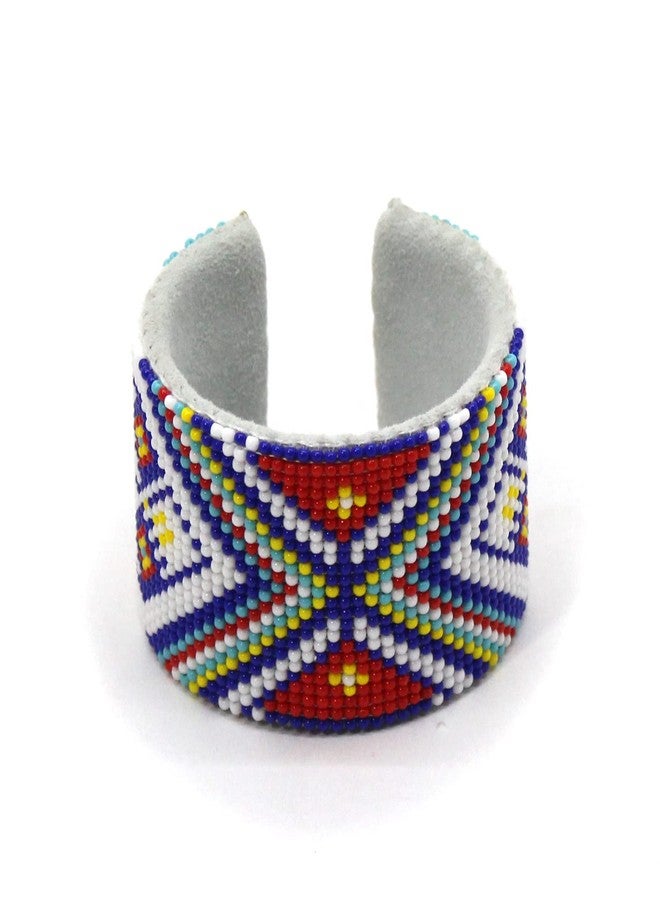 BeadsCorner Southwestern Native Style Seed Beads Beaded Hard Cuff Bracelet - Image 5