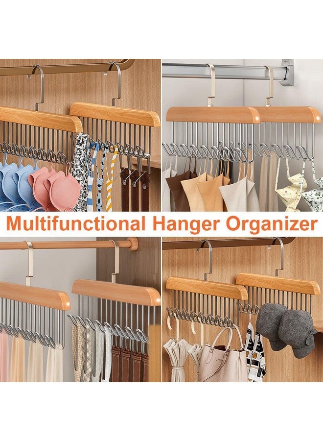 HOME CUBE HOME CUBE 2 Pc Multifunctional Non-Slip Storage Hangers with 8 Hooks, 360 Degree Swivel Plastic Belt Scarf Tie Hats Bra Tank Top Underwear Hanger for Home Closet Clothing Storage Organization  - Image 3