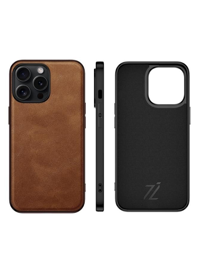 Luxury Leather iPhone Cases - Luxury Phone Case - Elevate Your iPhone with Timeless Elegance - Uncompromising Protection, and Leather Classy Covers - Non-Slip Phone Case (iPhone 13 Pro, Brown)