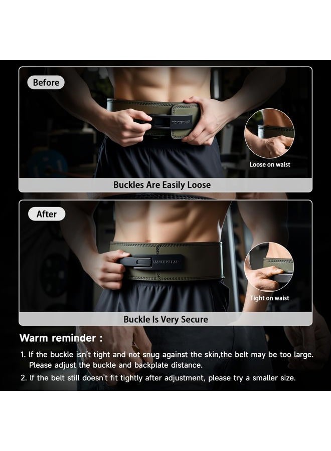 M MANUEKLEAR MANUEKLEAR 10mm Thick & 4inch Wide Weight Lifting Belt Lever, Lever Belt Weightlifting for Men and Women, Powerlifting Lever Gym Belt for Squat Deadlift Workout - Image 3