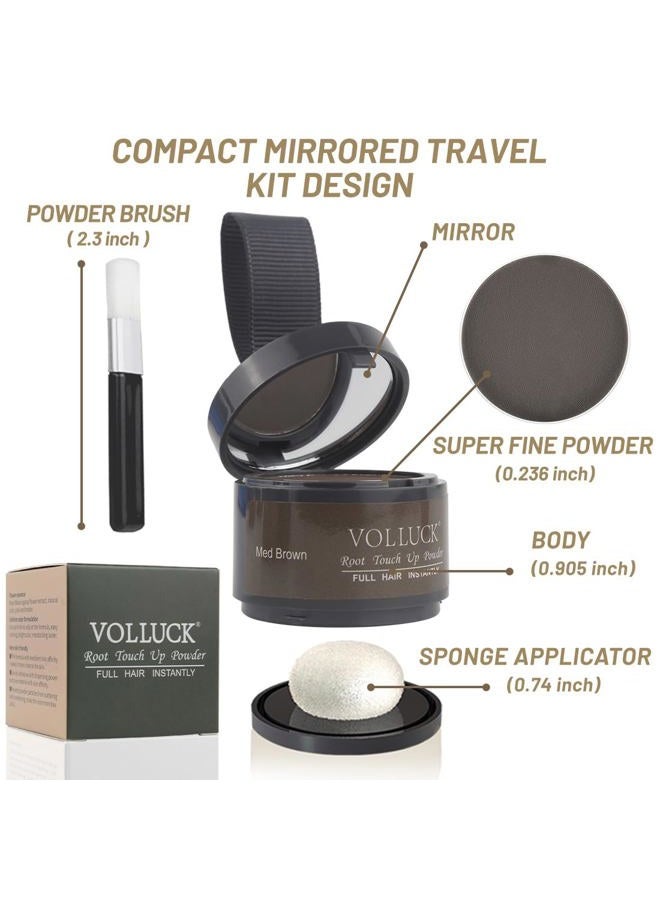 VOLLUCK Root Touch Up Hair Powder Root Cover Up Hairline Shadow Powder Stick, Root Touch Up Dark Brown for Thinning Hair for Women and Men, Bald Spots, Eyebrows, Beard Line, Medium-Brown, Pack Of 1 - Image 2