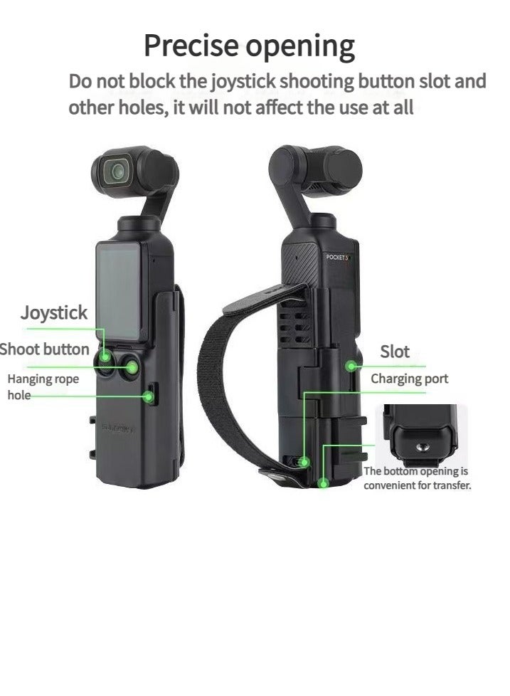 سني لايف حزام يد لحقيبة Osmo Pocket 3 الواقية مع إطار توسعة وحبل وغطاء مقبض تمديد Pocket 3، لملحقات DJI Osmo Pocket 3 - Image 3